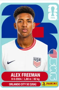 Alex Freeman USA Base Sticker Panini World Cup 2026