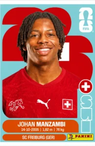Johan Manzambi Switzerland Base Sticker Panini World Cup 2026
