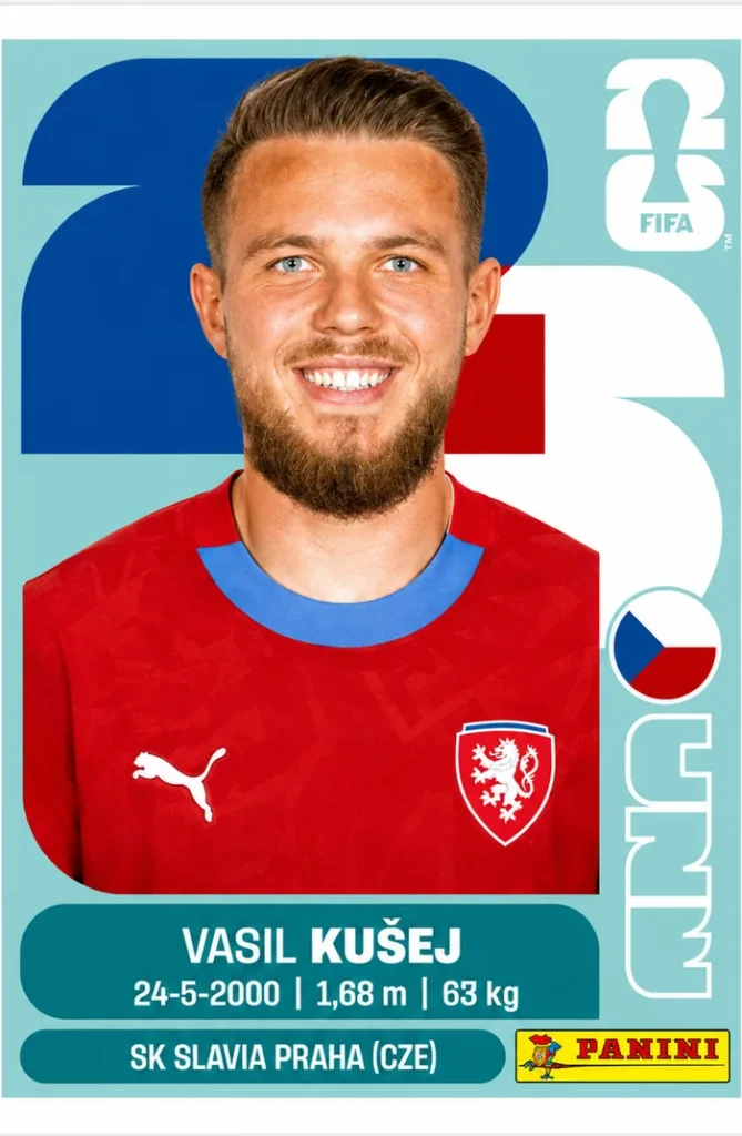 Vasil Kusej Czechia Base Sticker Panini World Cup 2026