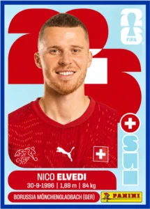 Nico Elvedi Switzerland Base Sticker Panini World Cup 2026