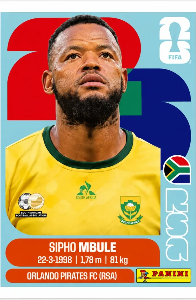 Sipho Mbule South Africa Base Sticker Panini World Cup 2026