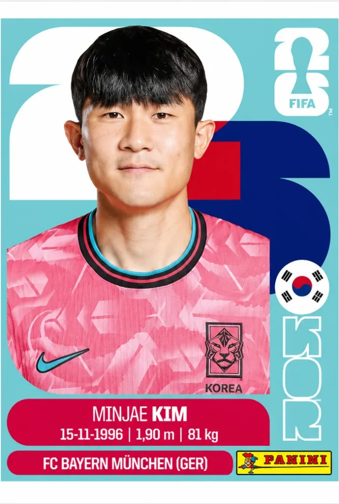 Kim Min-jae South Korea Base Sticker Panini World Cup 2026