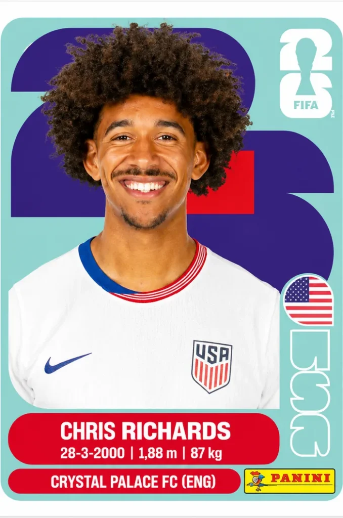 Chris Richards USA Base Sticker Panini World Cup 2026