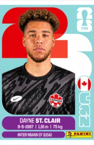 Dayne St. Clair Canada Base Sticker Panini World Cup 2026