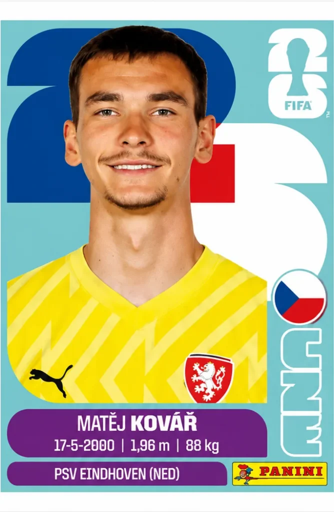 Matej Kovar Czechia Base Sticker Panini World Cup 2026