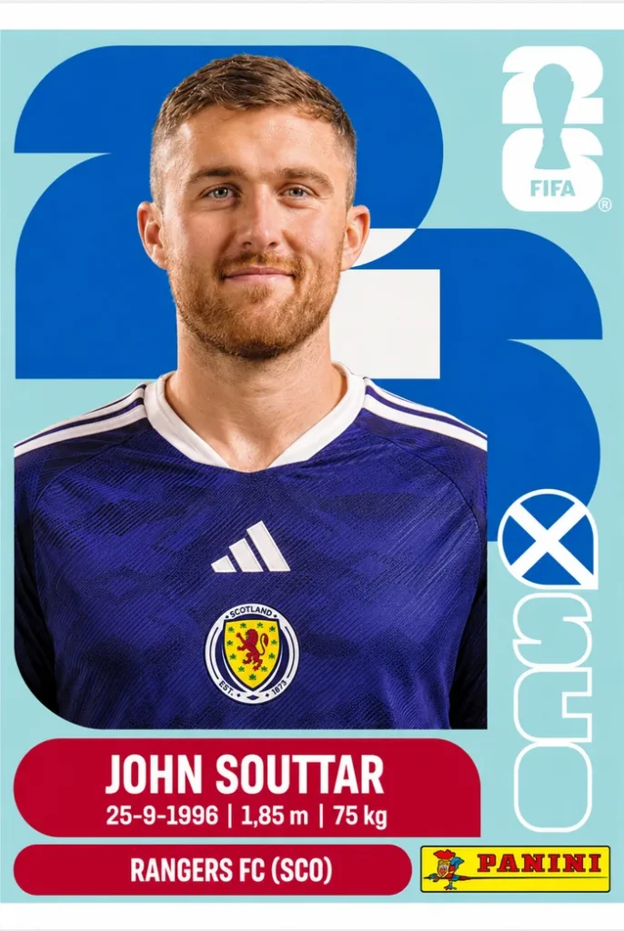 John Souttar Scotland Base Sticker Panini World Cup 2026