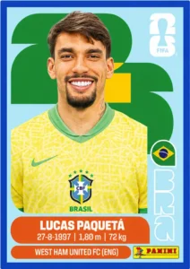 Lucas Paqueta Brazil Star Sticker Panini World Cup 2026