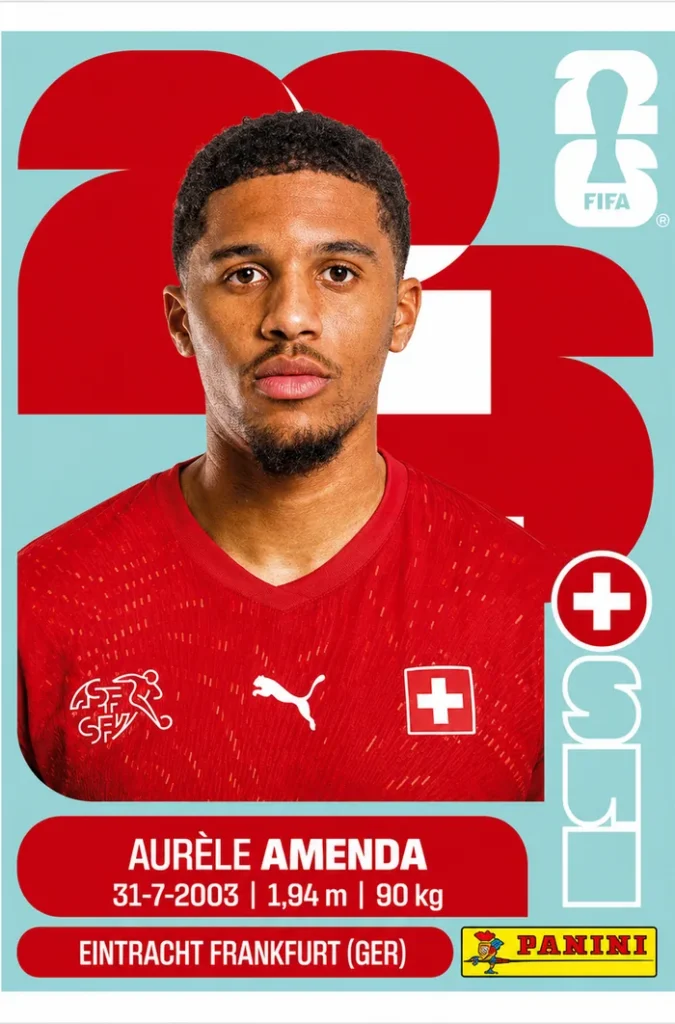 Aurele Amenda Switzerland Base Sticker Panini World Cup 2026