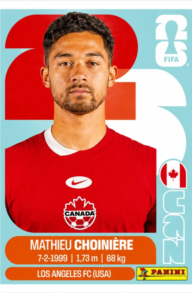 Mathieu Choiniere Canada Base Sticker Panini World Cup 2026
