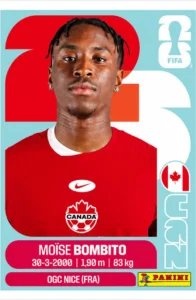 Moise Bombito Canada Base Sticker Panini World Cup 2026