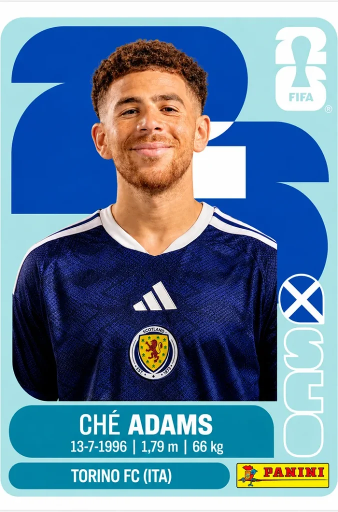 Che Adams Scotland Base Sticker Panini World Cup 2026