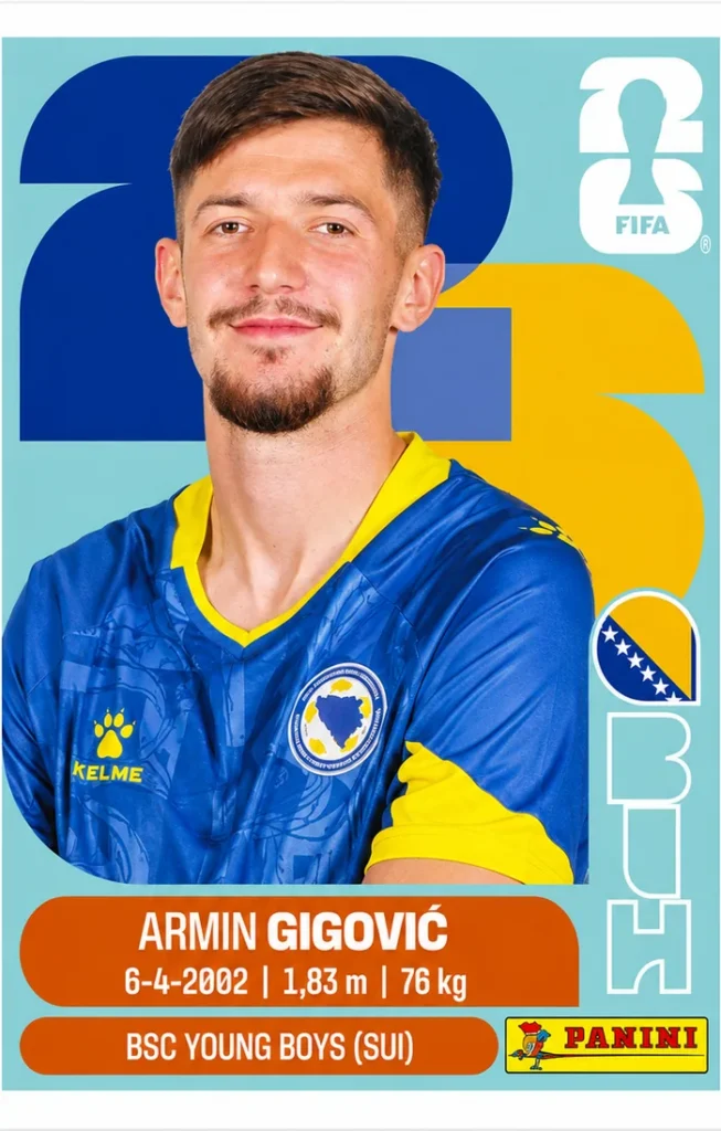 Armin Gigovic Bosnia Base Sticker Panini World Cup 2026