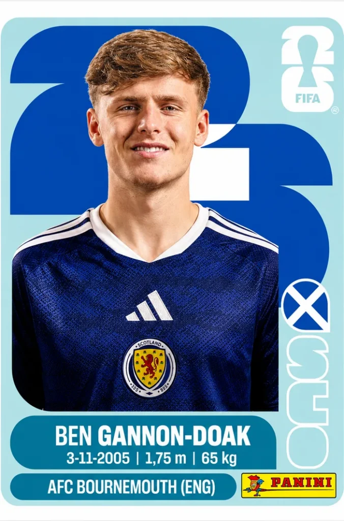 Ben Gannon-Doak Scotland Base Sticker Panini World Cup 2026