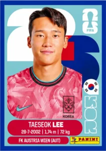 Taeseok Lee South Korea Base Sticker Panini World Cup 2026