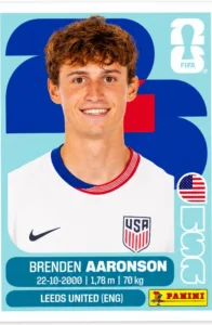 Brenden Aaronson USA Base Sticker Panini World Cup 2026