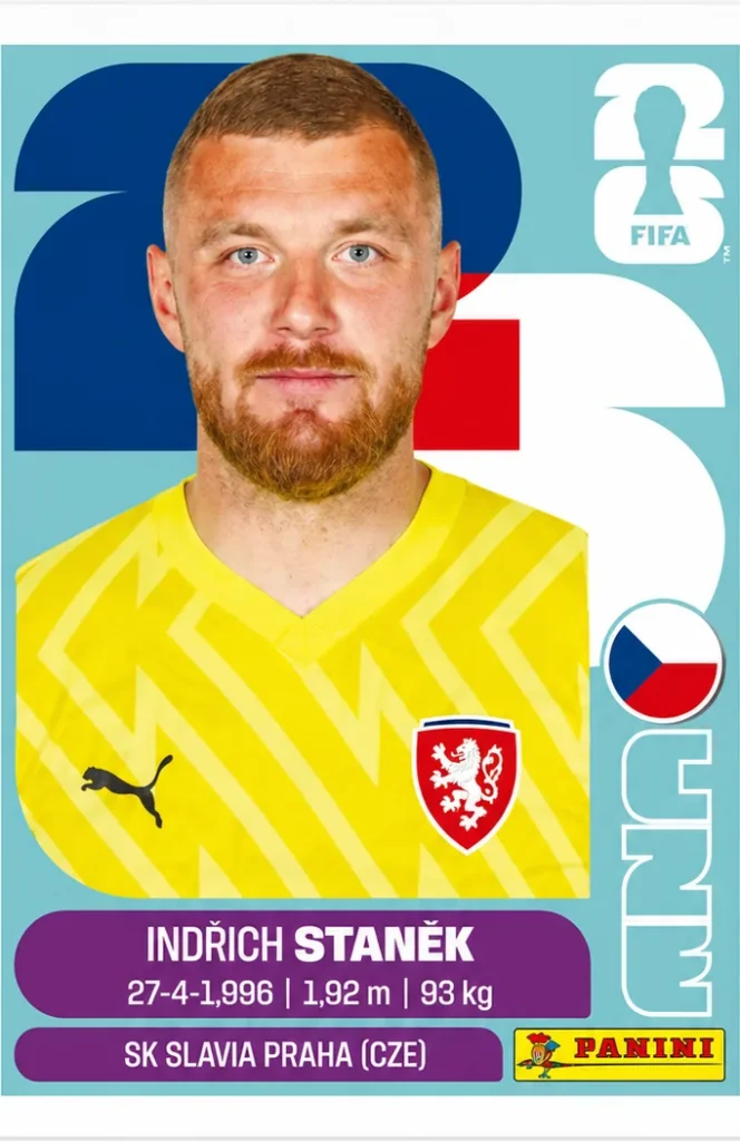 Indrich Stanek Czechia Base Sticker Panini World Cup 2026