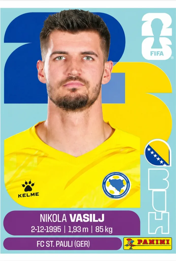 Nikola Vasilj Bosnia Base Sticker Panini World Cup 2026