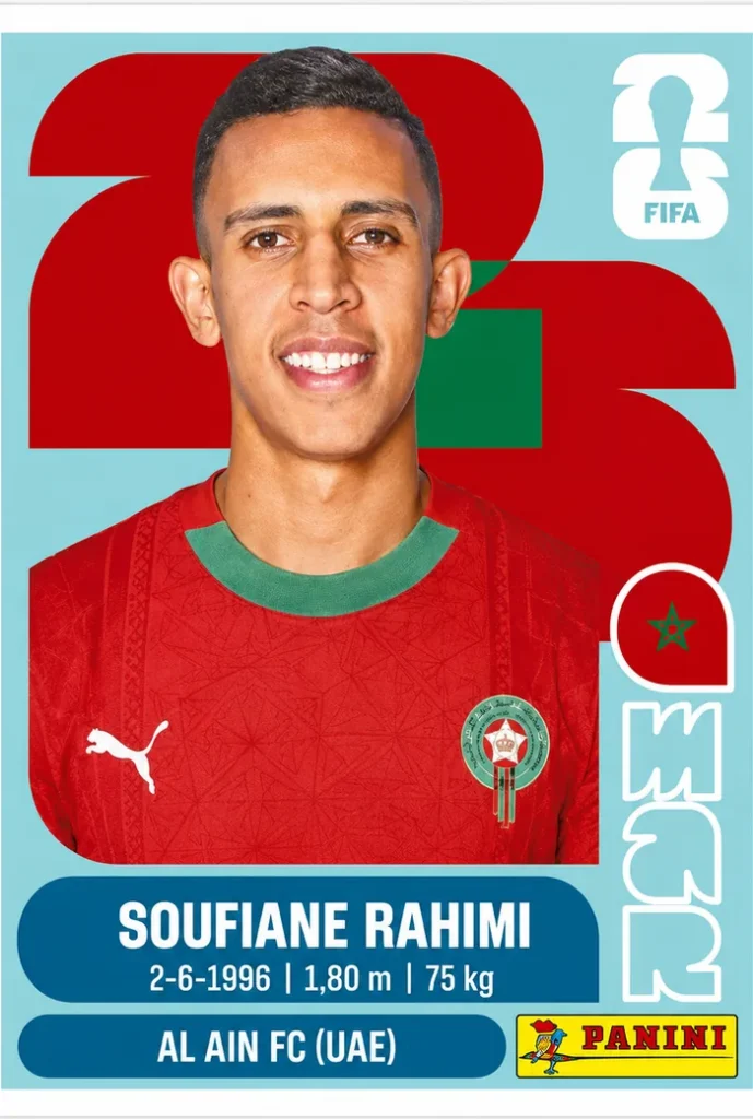 Soufiane Rahimi Morocco Base Sticker Panini World Cup 2026