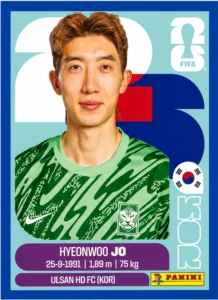 Hyeonwoo Jo South Korea Base Sticker Panini World Cup 2026