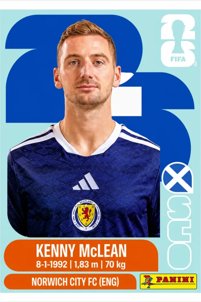 Kenny McLean Scotland Base Sticker Panini World Cup 2026