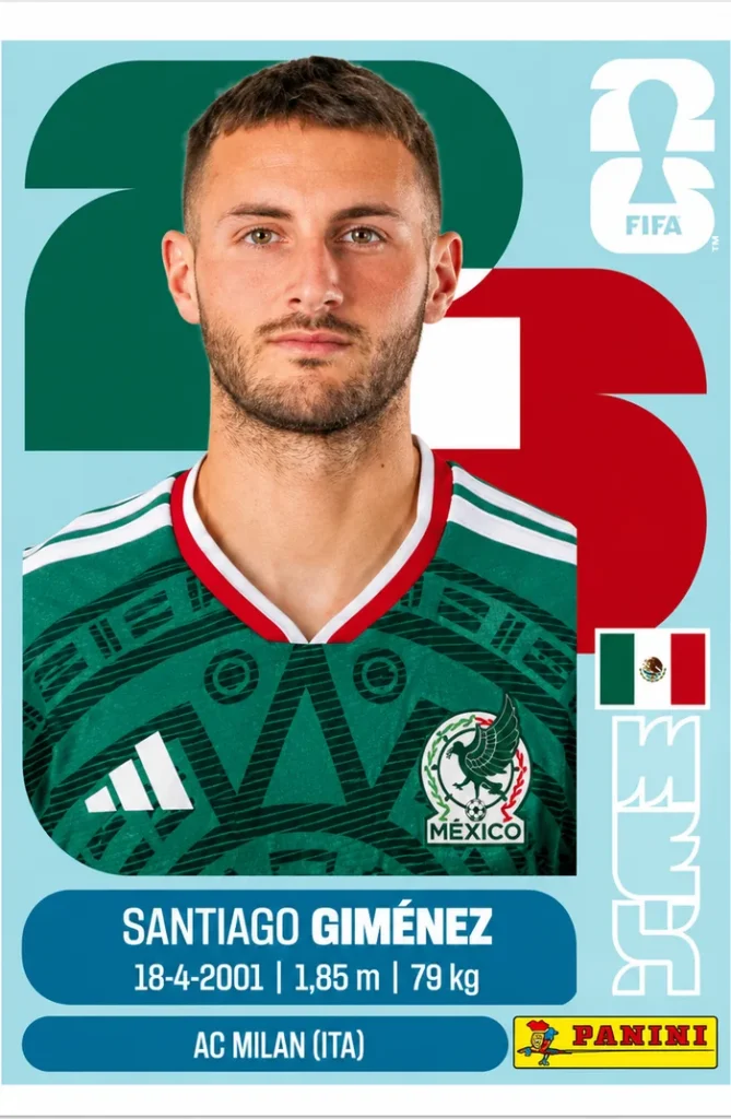 Santiago Gimenez Mexico Base Sticker Panini World Cup 2026