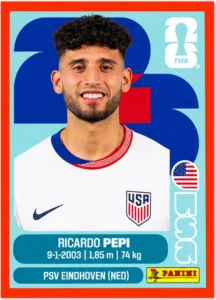 Ricardo Pepi USA Parallel Sticker Panini World Cup 2026