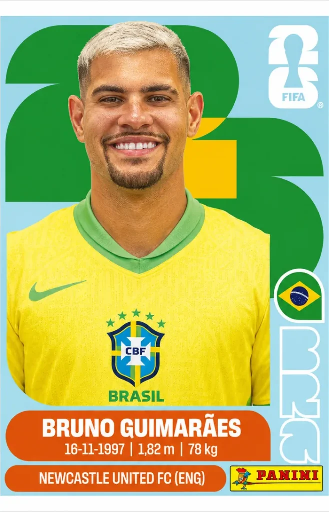 Bruno Guimaraes Brazil Star Sticker Panini World Cup 2026