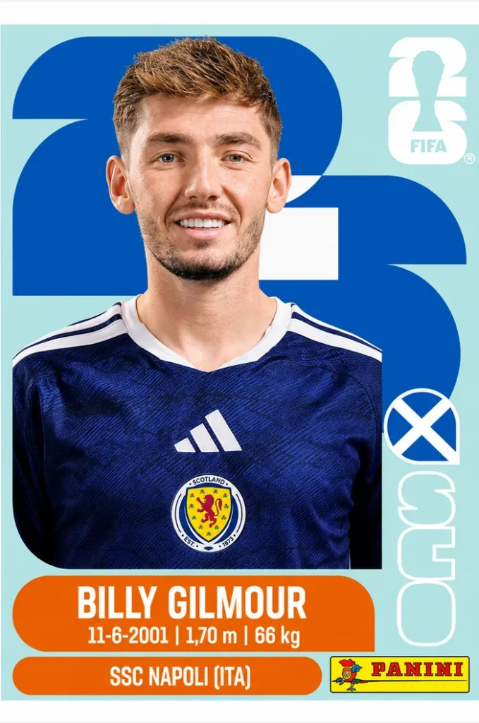 Billy Gilmour Scotland Base Sticker Panini World Cup 2026