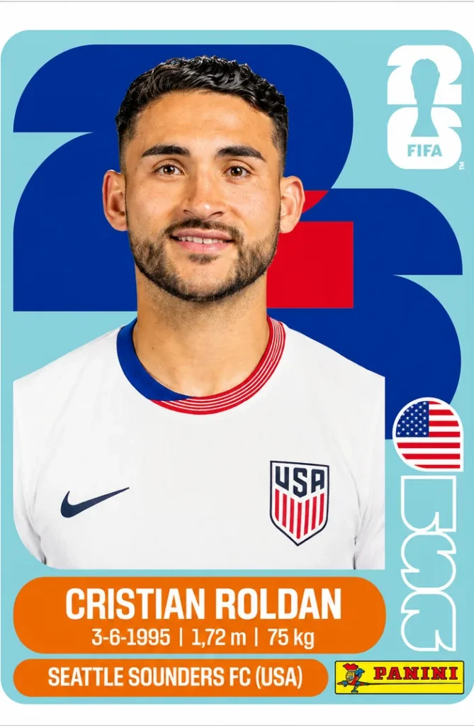 Cristian Roldan USA Base Sticker Panini World Cup 2026
