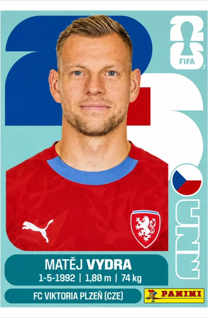Matej Vydra Czechia Base Sticker Panini World Cup 2026