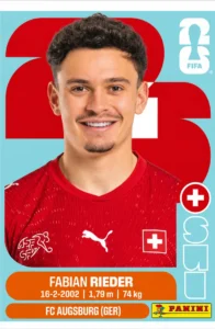 Fabian Rieder Switzerland Base Sticker Panini World Cup 2026