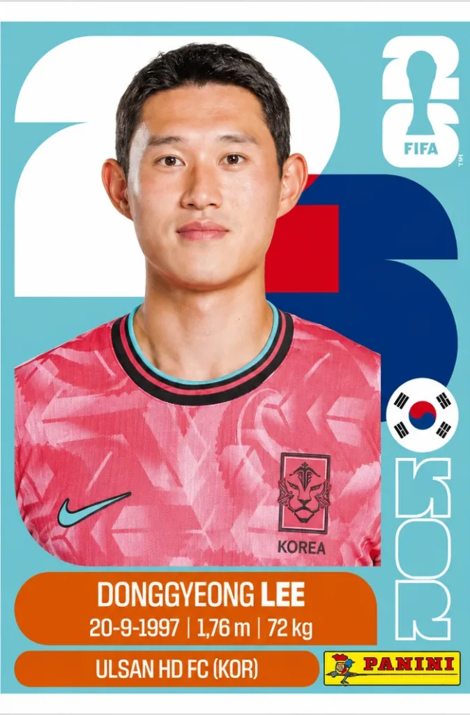 Donggyeong Lee South Korea Base Sticker Panini World Cup 2026