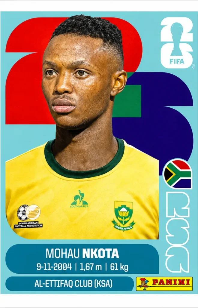Mohau Nkota South Africa Base Sticker Panini World Cup 2026