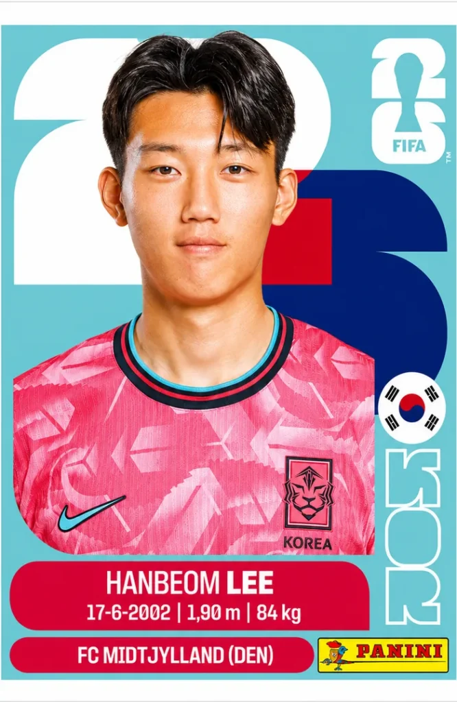 Hanbeom Lee South Korea Base Sticker Panini World Cup 2026