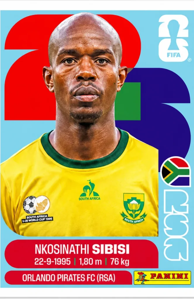 Nkosinathi Sibisi South Africa Base Sticker Panini World Cup 2026