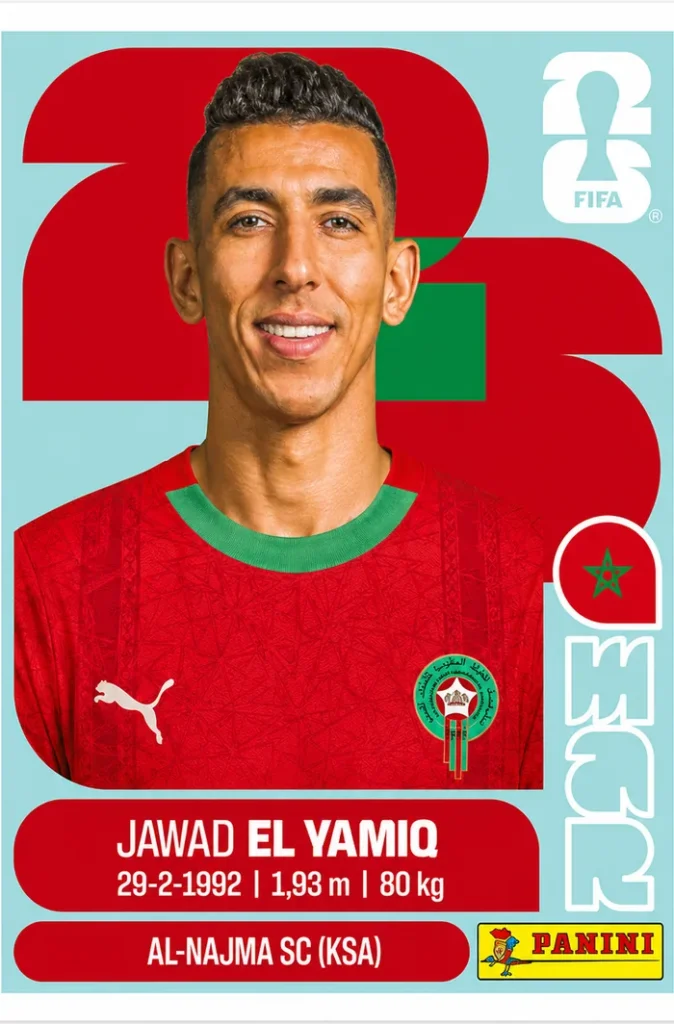 Jawad El Yamiq Morocco Base Sticker Panini World Cup 2026