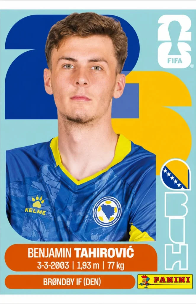 Benjamin Tahirovic Bosnia Base Sticker Panini World Cup 2026