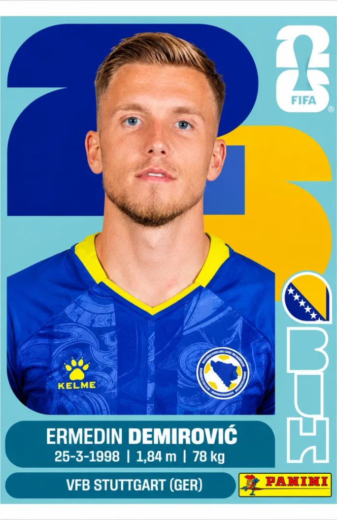 Ermedin Demirovic Bosnia Base Sticker Panini World Cup 2026