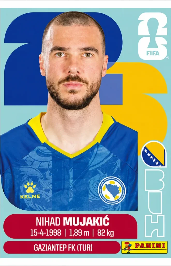 Nihad Mujakic Bosnia Base Sticker Panini World Cup 2026