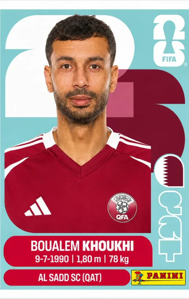 Boualem Khoukhi Qatar Base Sticker Panini World Cup 2026
