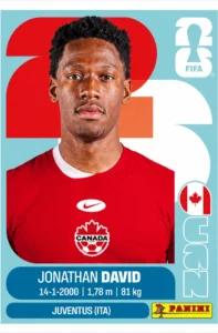 Jonathan David Canada Base Sticker Panini World Cup 2026