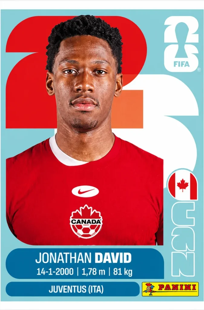 Jonathan David Canada Base Sticker Panini World Cup 2026