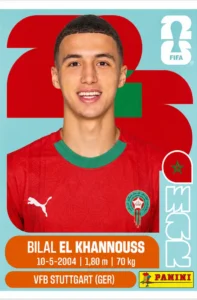 Bilal El Khannouss Morocco Base Sticker Panini World Cup 2026