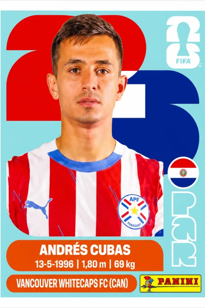 Andres Cubas Paraguay Base Sticker Panini World Cup 2026