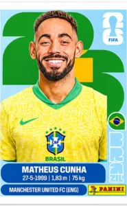 Matheus Cunha Brazil Star Sticker Panini World Cup 2026