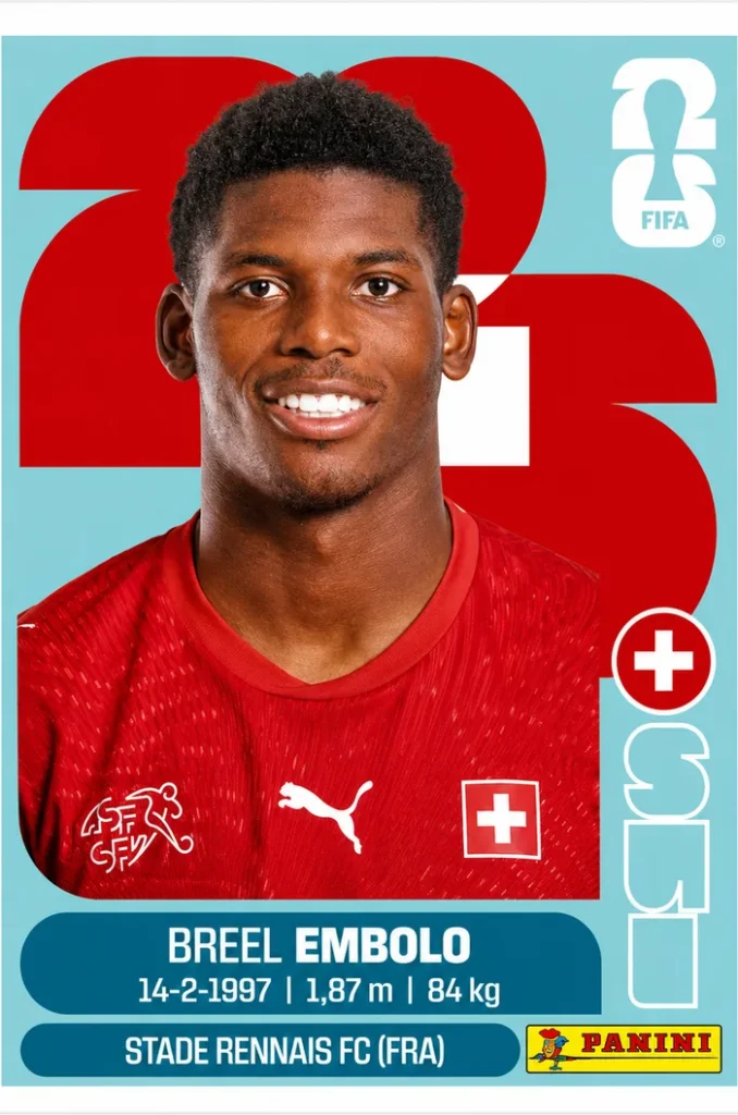 Breel Embolo Switzerland Base Sticker Panini World Cup 2026