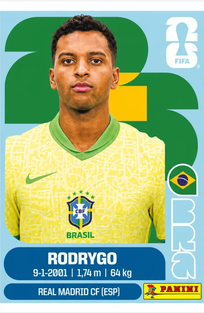 Rodrygo Brazil Star Sticker Panini World Cup 2026