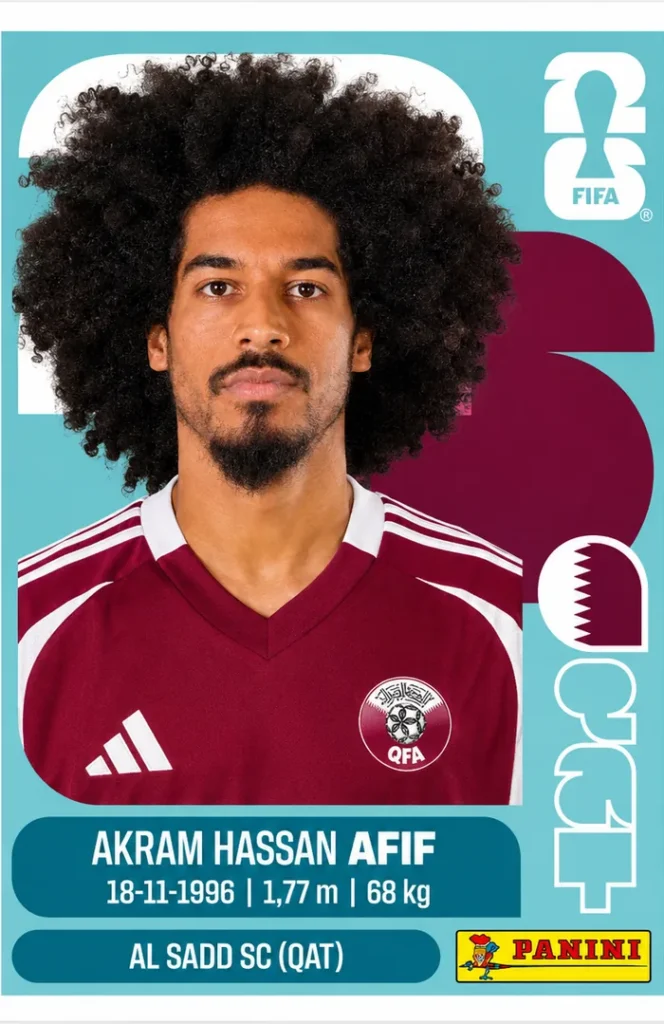 Akram Hassan Afif Qatar Base Sticker Panini World Cup 2026
