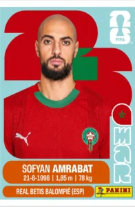 Sofyan Amrabat Morocco Base Sticker Panini World Cup 2026