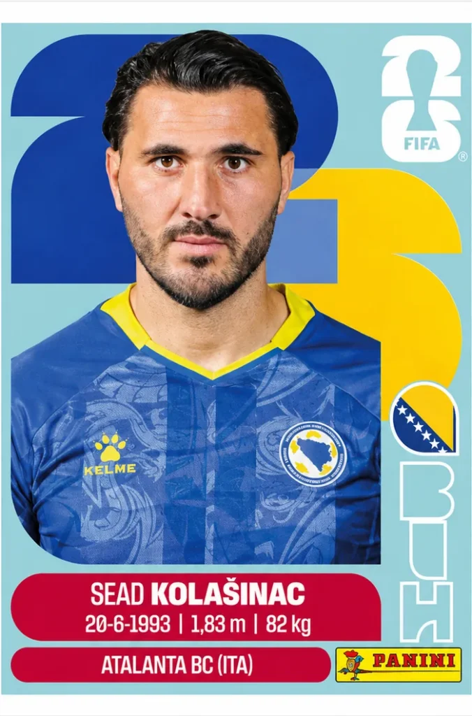 Sead Kolasinac Bosnia Base Sticker Panini World Cup 2026